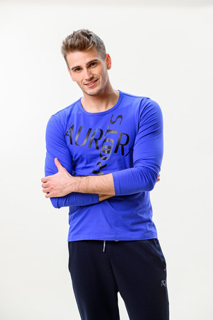 T-SHIRT DOHA LONG SLEEVE MAN BLUE no. M